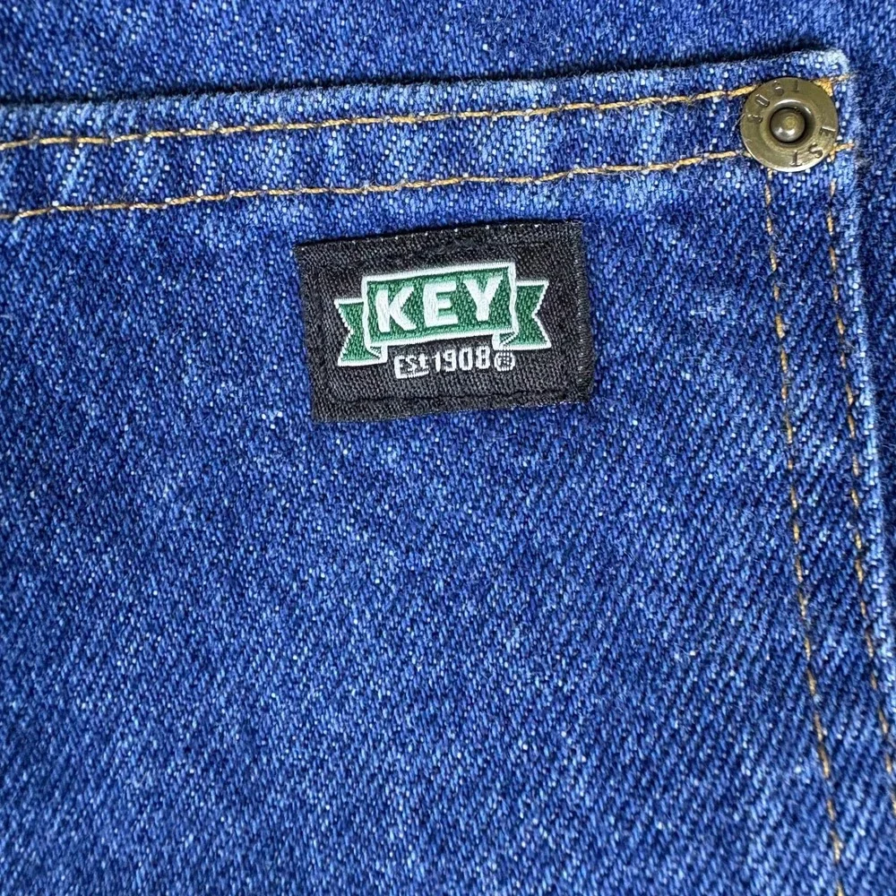 Key Apparel Carpenter Jeans Mens 34x33‎ Blue Denim Dungaree Cotton Double Front